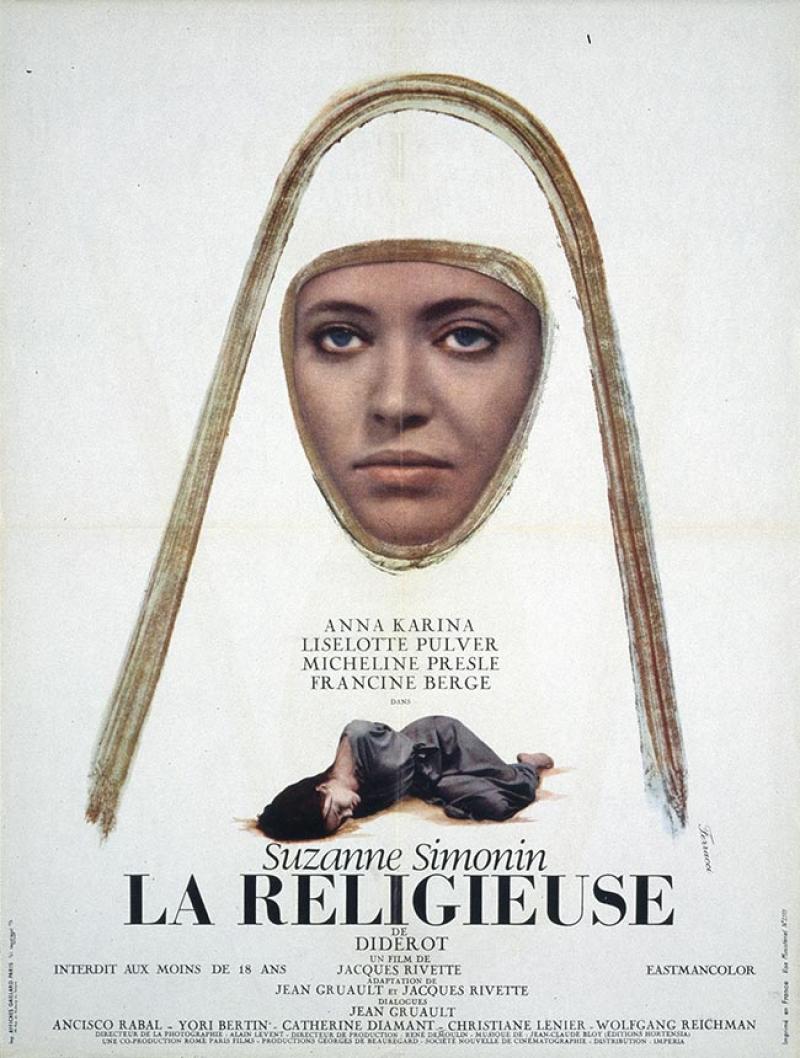 René Ferracci, affiche du film de Jacques Rivette Suzanne Simonin, la religieuse de Diderot, 1967 © Cinémathèque française