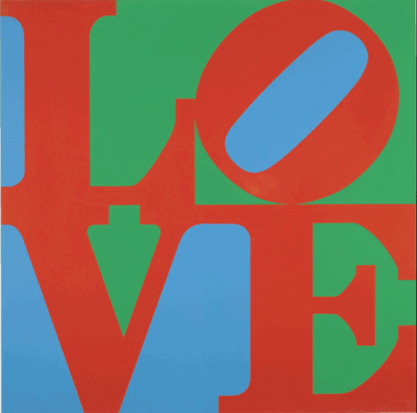Robert Indiana, LOVE (1966) - Huile sur toile - 182,6 x 182,6 cm - Indianapolis Museum of Art, Indianapolis. © Morgan Art Foundation.