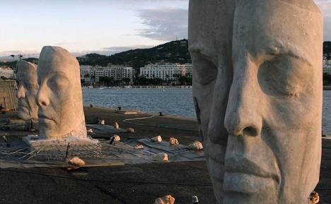 Têtes sculptées par l'artiste Jason deCaires Taylor qui ont été immergées à Cannes. © Ville de Cannes