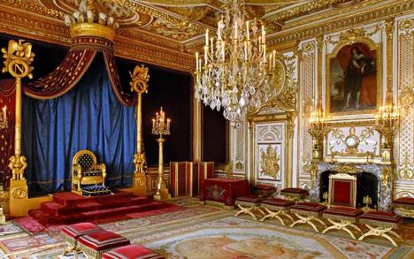 Salle du trône de Napoléon dans le château de Fontainebleau. © Jérôme Schwab