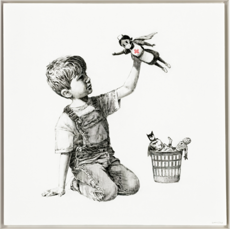 Banksy, Game Changer, 2020, huile sur toile, 91 x 91 cm. © Christie's Images Ltd