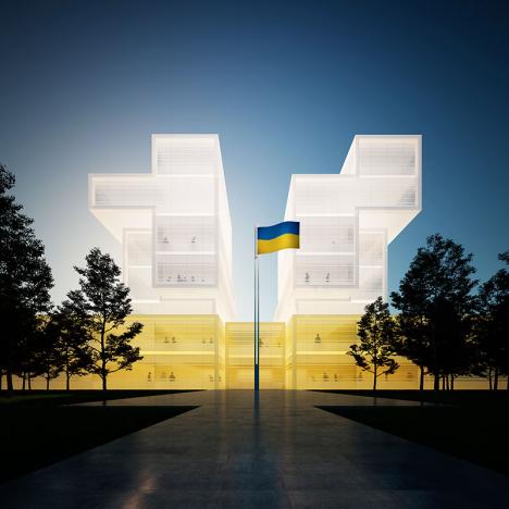 Un des 3 NFT de la « maison de l'Ukraine » dessinés par Jean-Michel Wilmotte © Cité internationale universitaire de Paris