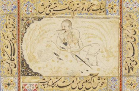 Dessin persan du XVIe siècle représentant Hulagu Khan buvant. / British Museum © Public domain