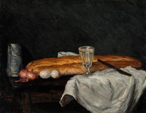 Paul Cézanne (1839-1906), Nature morte avec pain et œufs, 1865, huile sur toile. © Cincinnati Art Museum