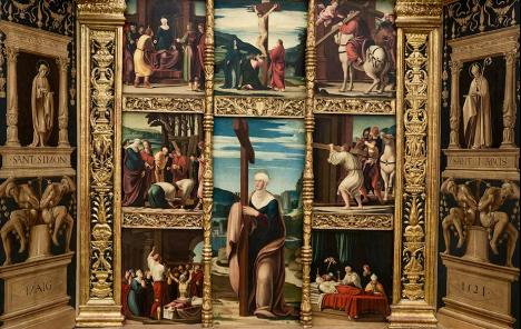 Pedro Fernández et Antoni Norri, Retable de Sainte-Hélène (détail), 1519-1521, huile sur bois, Trésor de la cathédrale Sainte-Marie de Gérone. © Musée du Prado