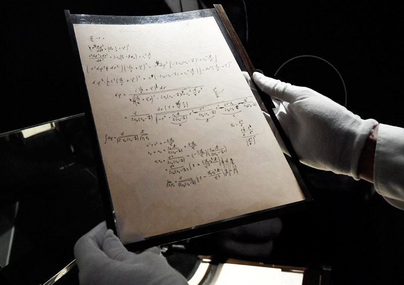 manuscrit albert einstein theorie generale relativite copyright photo alain jocard afp