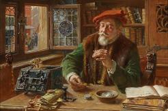 Max Gaisser (1857-1922),  Le prêteur d'argent, fin XIXe siècle, huile sur bois, 37&nbsp;x 46&nbsp;cm. - Crédit : Dorotheum