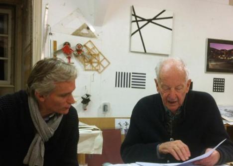 François Morellet et Hervé Bize, atelier Cholet, 2013