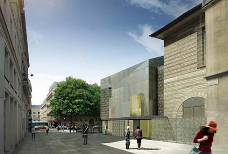 Nouveau bâtiment d'accueil du Musée de Cluny - Musée national du Moyen Âge, vue depuis le boulevard Saint-Michel, Paris