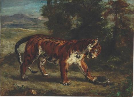 Eugène Delacroix, Le Tigre jouant avec une tortue (1862)