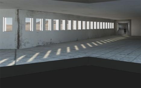 Reconstitution en 3D de la prison syrienne de Saydnaya, vue d'intérieur
