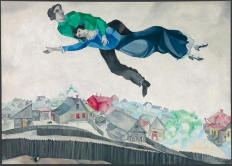 Marc Chagall, Au-dessus de la ville, 1914-1918, huile sur toile, 139 x 197 cm