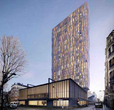 Projet pour la Maison du Peuple de Clichy, conçu par Rudy Ricciotti, LBA+Holzweg et Pierre Dufour.