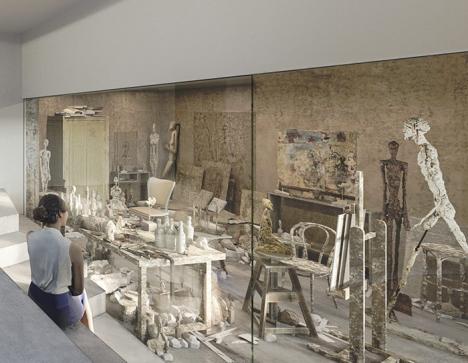 Reconstitution de l'atelier d'Alberto Giacometti