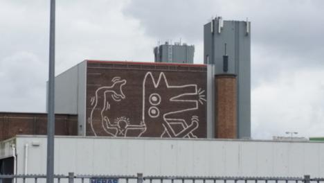 Fresque de Keith Haring à Amsterdam.