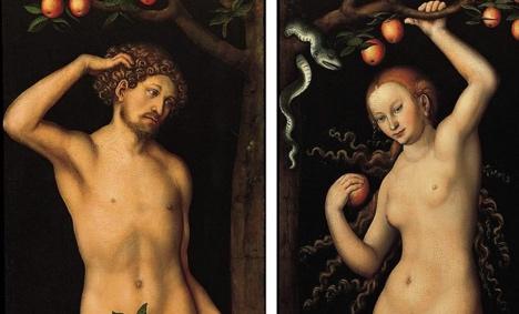 Lucas Cranach l'Ancien, <em>Adam et Eve</em>.