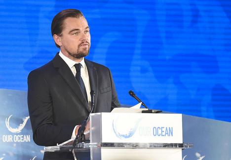 Leonardo DiCaprio à la conférence sur l'Océan au département d'État américain à Washington, le 15 septembre 2016