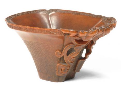 Tasse de libation en corne de rhinocéros