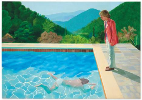 David Hockney, Portrait of an Artist (Pool with Two Figures), 1972, Acrylic su toile, 213.5 x 305 cm