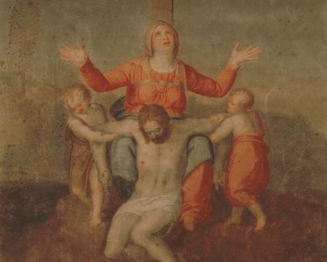 Détail de la Crucifixion de Michel-Ange 