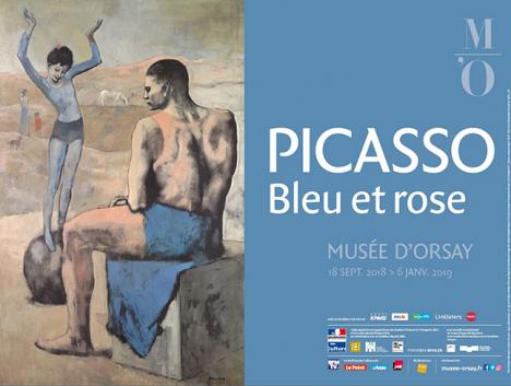Affiche de l'exposition « Picasso Bleu et Rose » au musée d'Orsay