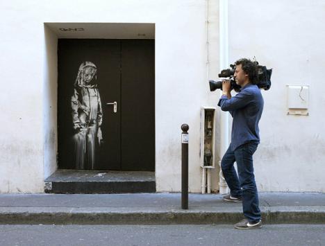 Oeuvre de Banksy en hommage aux victimes du Bataclan.