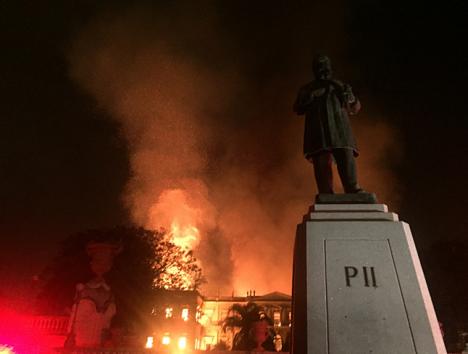 Incendie du Musée National de Rio de Janeiro, Brésil. 2 septembre 2018