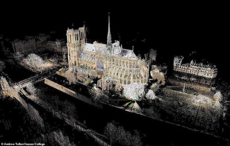 Vue de Notre-Dame de Paris numérisée - Copyright Andrew Tallon / Vassar College