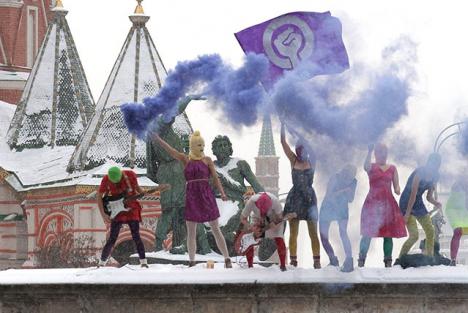 Concert des Pussy Riot sur la Place Rouge en 2012 © Photo Denis Bochkarev