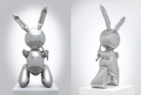 Jeff Koons (1955), Rabbit, 1986, ed. 2/3, 104.1 x 48.3 x 30.5 cm, acier inoxydable © Photo Christie's