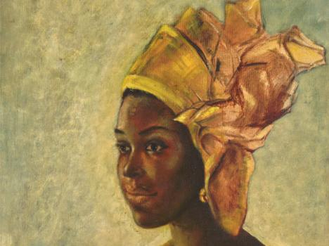 Ben Enwonwu, Christine (détail), 1971, huile sur toile, 73 x 61 cm. © Sotheby's. 