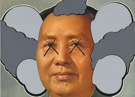 Kaws, Untitled (détail), 2002, 101 x 75 cm, acrylique sur affiche montée sur toile de lin