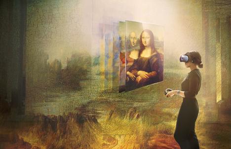 Vue d'artiste de La Joconde en réalité virtuelle. © Emissive/HTC Vive Arts.