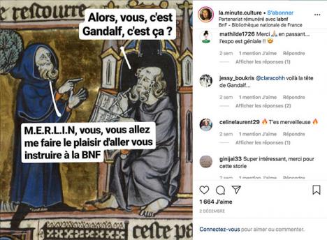 Partenariat entre la BNF et le compte @la.minute.culture de Camille Jouneaux pour l'exposition Tolkien.