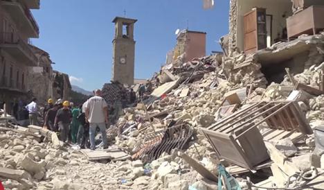 Le séisme d'Amatrice (Italie) en 2016 a endommagé de nombreuses œuvres d'art. © Photo Leggi il Firenzepost, CC BY 3.0.