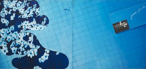 Jacques Monory, Jamais plus les fleurs..., 1969, huile sur toile, 120 x 240 cm. © Pierre Bergé & Associés