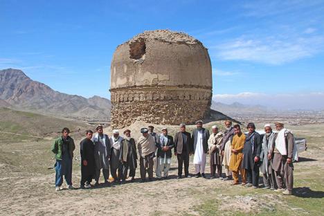 Lancement du projet de restauration d'un stupa bouddhiste antique à Shewaki, Afghanistan en mars 2020. © ACHCO