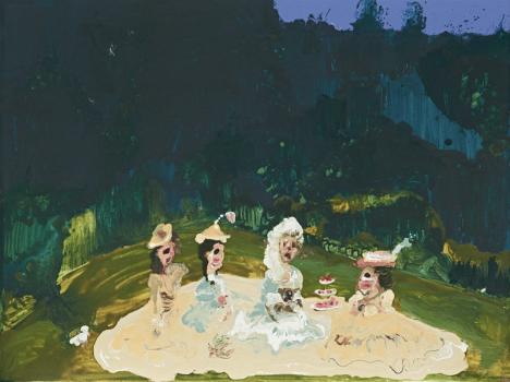 Genevieve Figgis, Ladies Picnic (Déjeuner sur l'herbe), 2014, acrylique sur toile, 59 x 79 cm. © Phillips