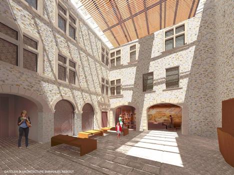 Vue d'architecte de la future cour du musée du Gévaudan. © Atelier d'architecture Emmanuel Nebout