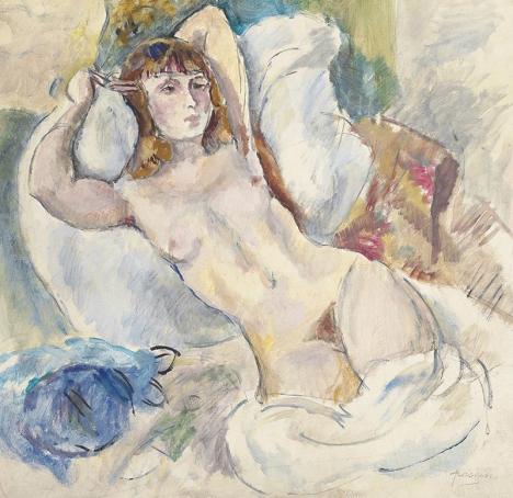 Jules Pascin, Nu sur un divan, 1920, 47 x 50 cm. © Christie's Images Ltd