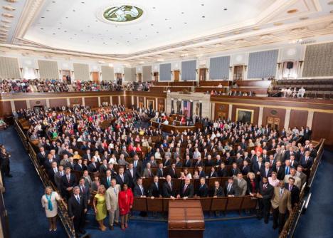 Membres de la Chambre des représentants dans la salle du Congrès USA