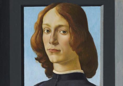 Sandro Botticelli, Jeune homme tenant un médaillon (détail), c. 1470-1480, tempera sur bois, 58 x 39 cm. © Sotheby's