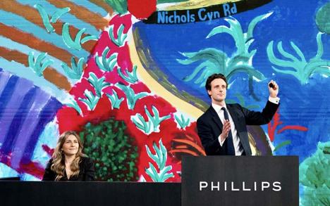 Vente du tableau de David Hockney, Nichols Canyon, par Phillips New York le 7 décembre 2020. © Thomas De Cruz/Media Haydon Perrior