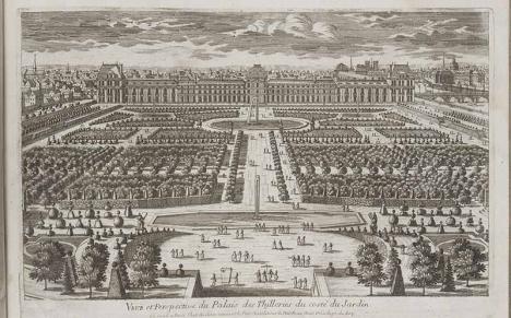 Antoine Aveline, Vue et perspective du palais des Tuileries du côté du jardin, vers 1670. © RMN-GP (Château de Versailles)/Gérard Blot