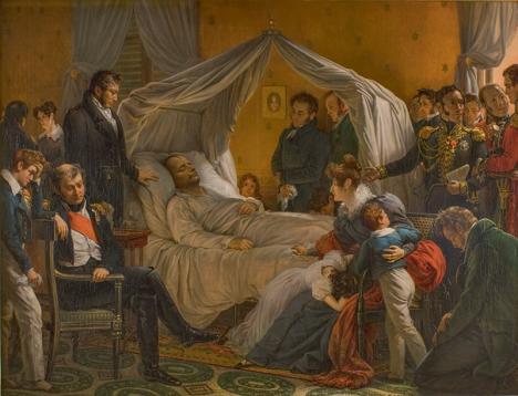 Charles de Steuben (1788-1856), Napoléon sur son lit de mort à Sainte-Hélène, le 5 mai 1821, 81,3 x 100 cm, huile sur toile © Napoleonmuseum Thurgau