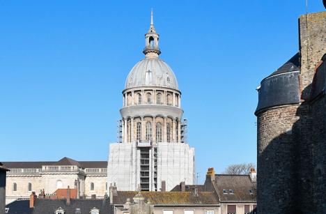 État des travaux sur le dôme de la basilique Notre-Dame-de-l’Immaculée-Conception, le 2 mars 2021. © Photo Ville de Boulogne-sur-Mer