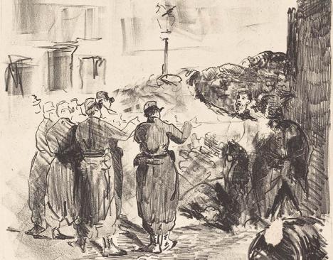 Edouard Manet, La Barricade (détail), 1871, lithographie, 46 x 33 cm, Rosenwald Collection. © National Gallery of Art, Washintgon.