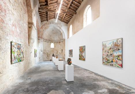 Vue de l’exposition « Egress » à la galerie High Art de Arles, avec les œuvres de Hun Kyu Kim et de Sharif Farrag. © High Art