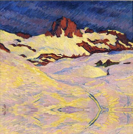 Giovanni Giacometti (1868-1933), Paysage de neige (soleil), 1910, huile sur toile. © Stiftung für Kunst, Kultur und Geschichte, Winterthur