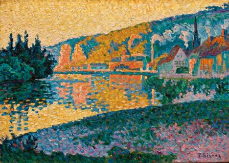 Paul Signac, Les Andelys. Soleil couchant, 1886, huile sur toile, 32 x 46 cm, Collection particulière.